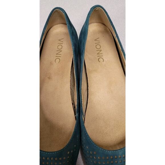 Vionic Posey Loafers Flats Shoes Womens Size 6.5 Green Suede Slip On Orthotic - Picture 7 of 7